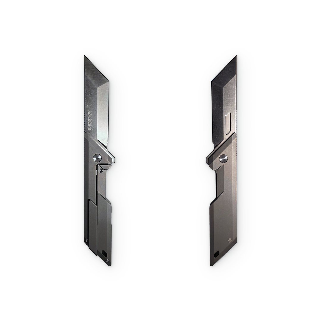 Two slim black utility knives shown side by side on a plain white background.